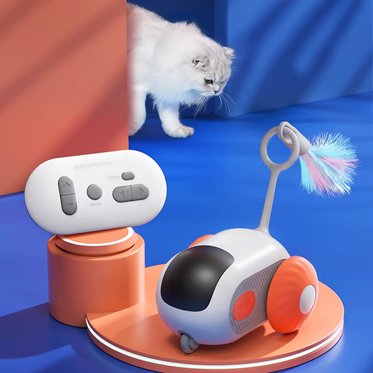 Cat Teasing Remote-Controlled Toy Car, USB Rechargeable